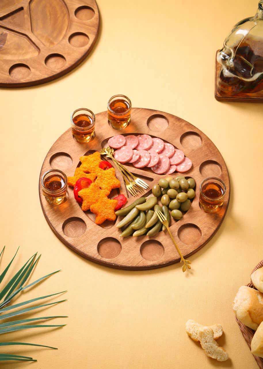 سینی سرو گرد مزه خوری ایت با جای شات